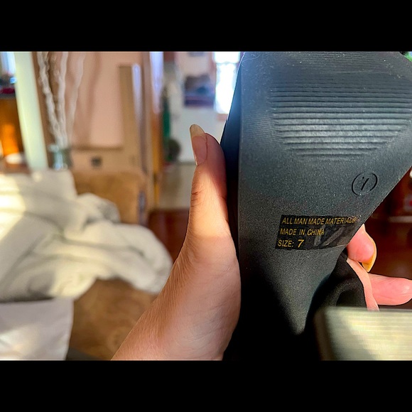 Fashion Nova, 5” chunk heel, suede black tie ups. - Picture 6 of 7